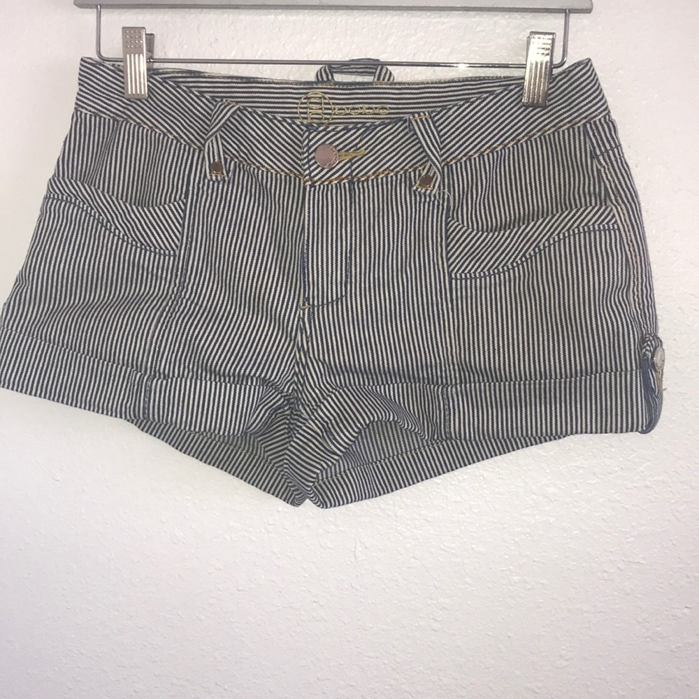 Bebe shorts navy blue with white .